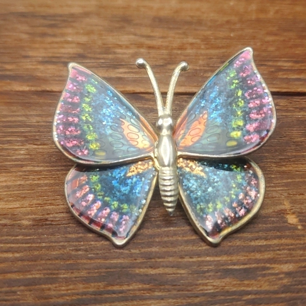 B620 mosaic butterfly colorful melt brooch‎